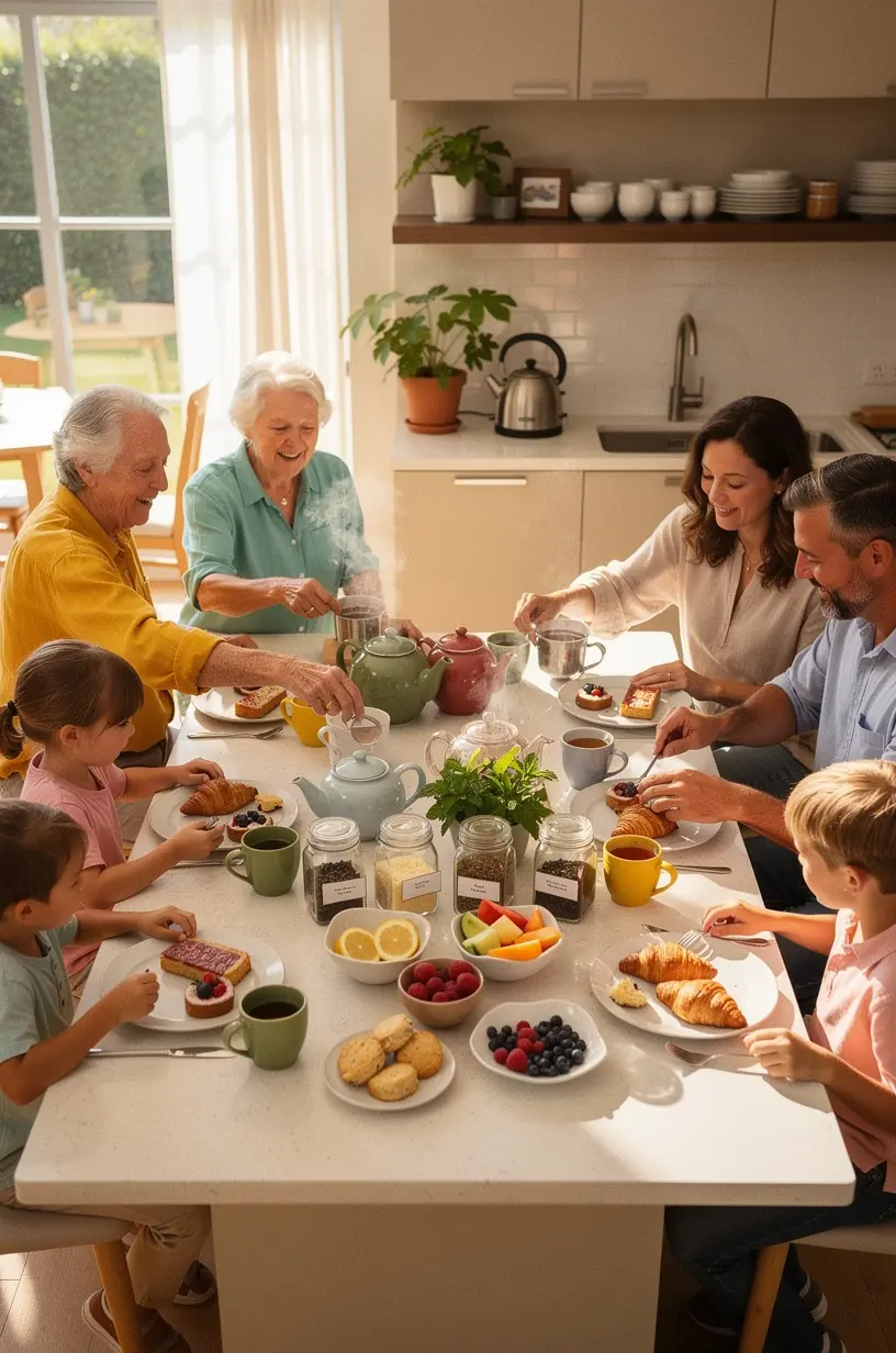 Skirtingų rūšių arbatos lapų ir žiedų rinkinys pasiruošimui dienos arbatos ritualui